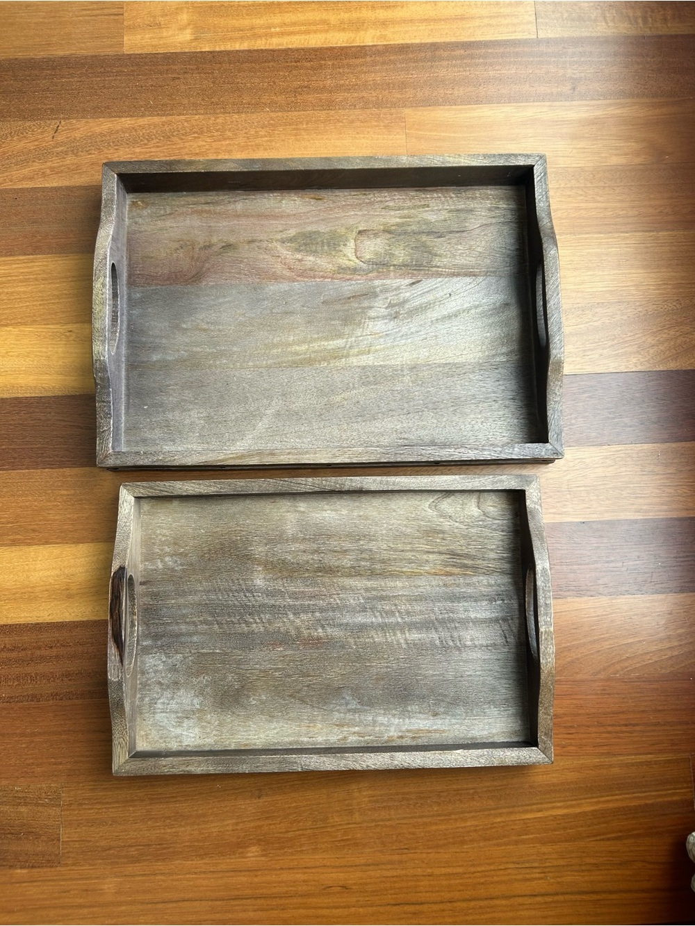 Wooden metal inlay trays